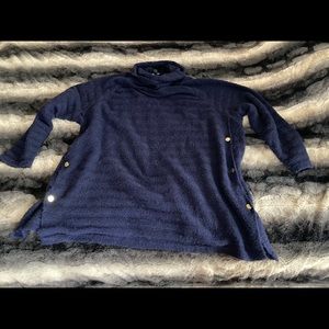 Side Button Turtleneck Sweater